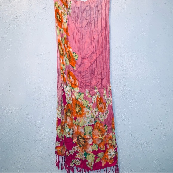 Pink Floral Print ombré Scarf - Picture 1 of 2